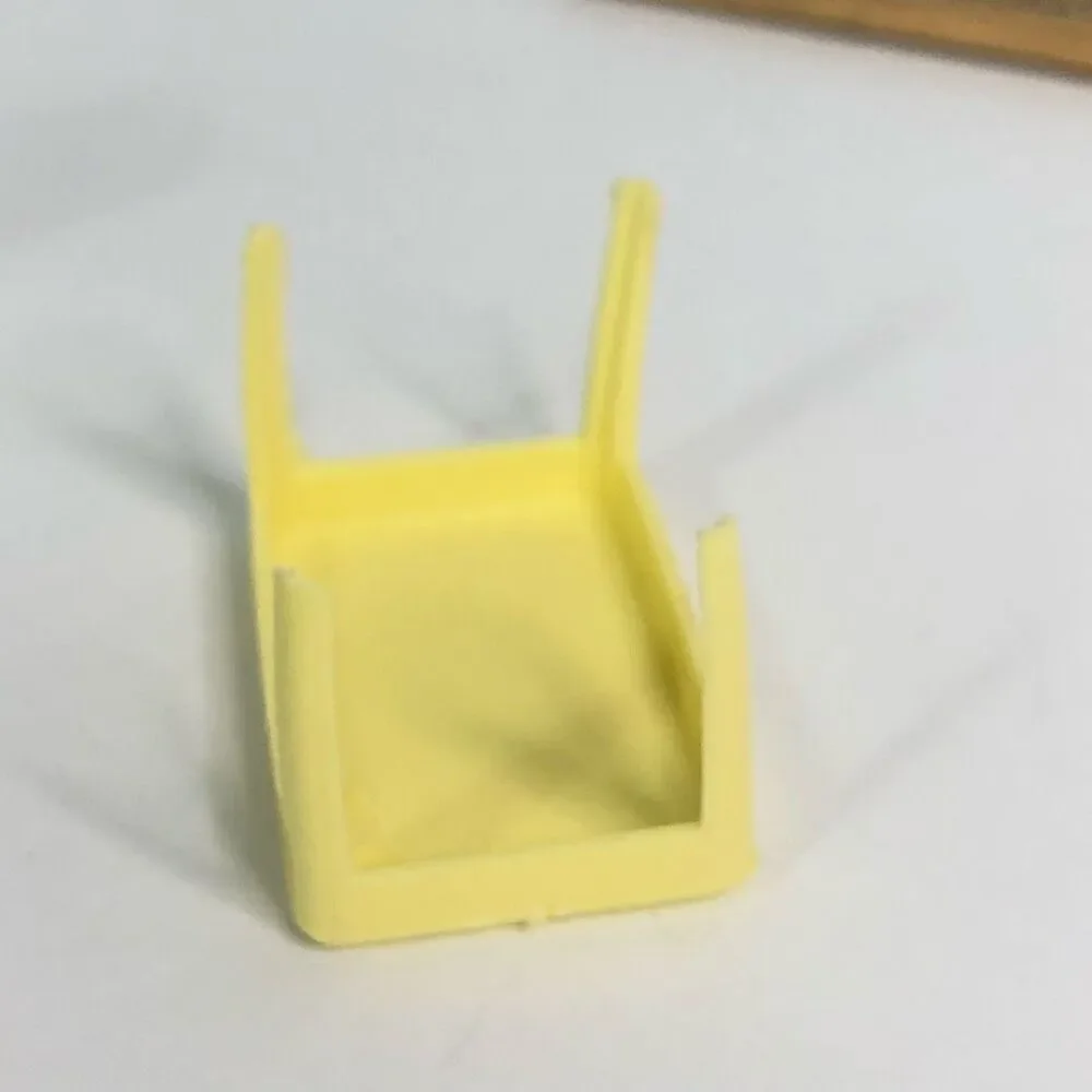 vintage dollhouse furniture plastic kitchen bathroom yellow red white miniatures